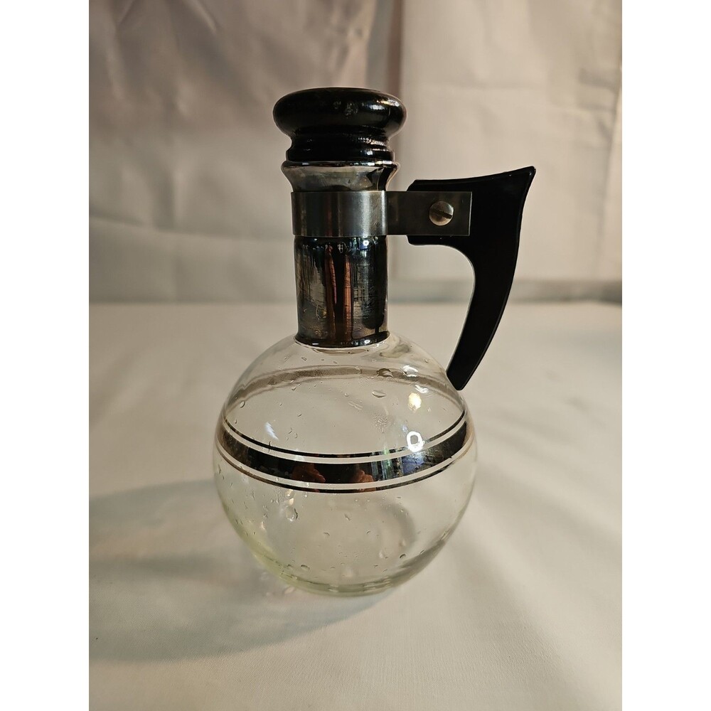 MCM Individual Carafe Glass Coffee Carafate Vintage Gold Inland Glass Co.